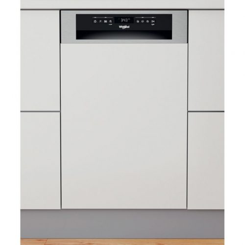 Whirlpool félig integrált mosogatógép: Inox szín, keskeny - WSBO 3O23 PF X